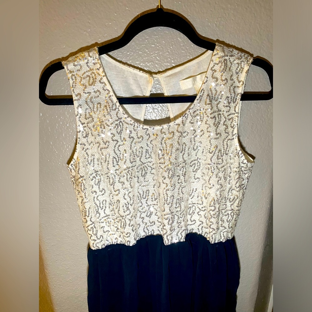 Sparkling White & Blue Dress Medium